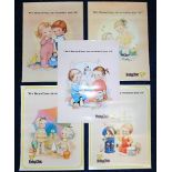 Five vintage Mabel Lucie Attwell Baby Chic posters