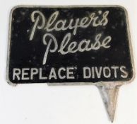 A vintage cast alloy plaque "Player's Please" of g