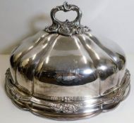A large Victorian silver plate cloche, 20in wide x