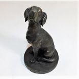 A bronze resin figure of Labrador dog 4.75in high