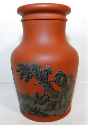 A 19thC. Wedgwood style transfer ware vase with da