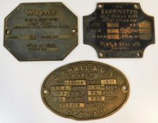 Three solid brass cast plaques - Wayne Tank & Pump