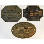 Three solid brass cast plaques - Wayne Tank & Pump