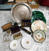 A quantity of mixed china including majolica & oth