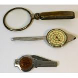 An opisometer, a small farthing fruit knife & an b