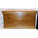 A 19thC. pine blanket box 31.75in wide x 17in high