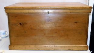 A 19thC. pine blanket box 31.75in wide x 17in high