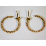 A pair of 9ct gold rope earrings 2.1g