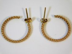 A pair of 9ct gold rope earrings 2.1g