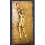 A 1970/80's painted plaster moulding of nude girl