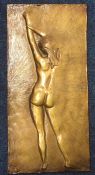 A 1970/80's painted plaster moulding of nude girl