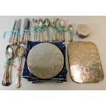 A quantity of silver plated cutlery including king