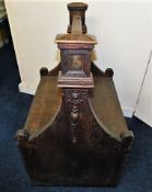 A 19thC. double sided oak church pew 40.5in high x