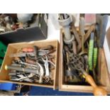 Two boxes of tools & other sundries