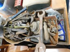 Two boxes of tools & other sundries