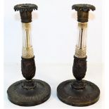 A pair of 19thC. French gilt bronze candlesticks w