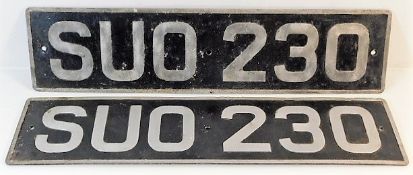 A pair of UK number plates