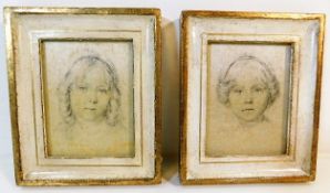 A small pair of pencil of silk studies of girls