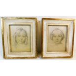 A small pair of pencil of silk studies of girls