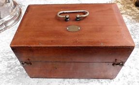 An antique box with drawer under 13in wide