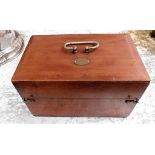 An antique box with drawer under 13in wide