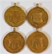 A set of four early 1920's 9ct gold London Bank Fo