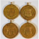 A set of four early 1920's 9ct gold London Bank Fo