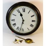 A George V mahogany cased fusee wall clock 15in ov