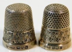 Two silver thimbles, one by Charles Horner 8.2g