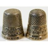 Two silver thimbles, one by Charles Horner 8.2g