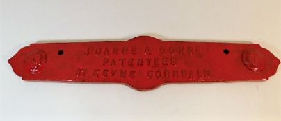 A cast iron "J. Carne & Sons Patentees St. Keyne C