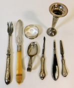A quantity of mixed silver & plated wares