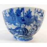 A c.1800 blue & white English porcelain tea bowl,