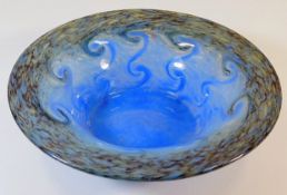 A Monart glass bowl 9.75in wide, label to base