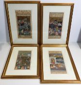 Four later framed c.1900 Asian watercolours of var