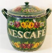 A hand painted on enamel "Nescafe" bargeware bread