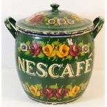 A hand painted on enamel "Nescafe" bargeware bread