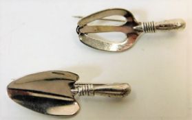 A pair of London silver maker novelty garden brooc