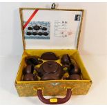 A case Chinese Yixing tea set