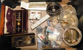 A quantity of silver plated items including wine c