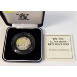 A 1992-93 Royal Mint boxed & cased silver proof 50
