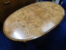 A 19thC. walnut coffee table 35in long x 21in wide