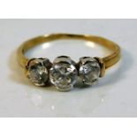 A 9ct gold ring set with paste stones 1.9g size Q