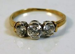 A 9ct gold ring set with paste stones 1.9g size Q