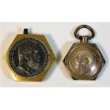 Two trench art coin lighters a/f