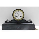 A 19thC. slate drumhead clock with French brass mo