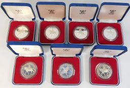 Seven silver proof cased 1977 QEII silver jubilee