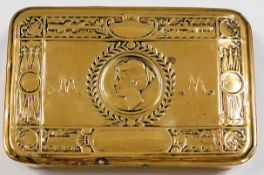 An over polished embossed brass WW1 Queen Mary Chr