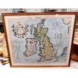 A framed antique style map