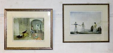 Two hand signed in pencil William Russell Flint pr